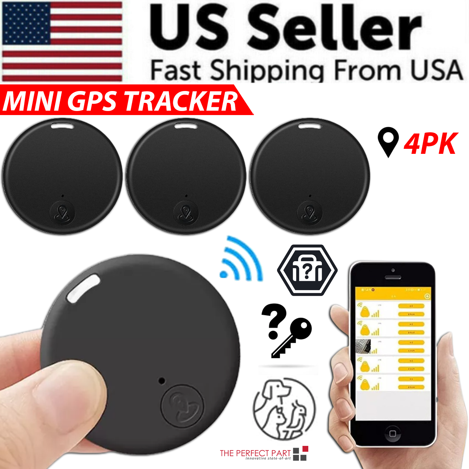 Compact Bluetooth GPS Tracker for Pets & Kids