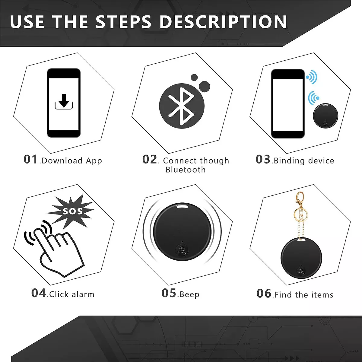 Compact Bluetooth GPS Tracker for Pets & Kids