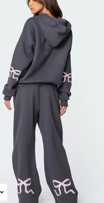 WW | Fleece Hoodie Casual Sports Two-piece Set