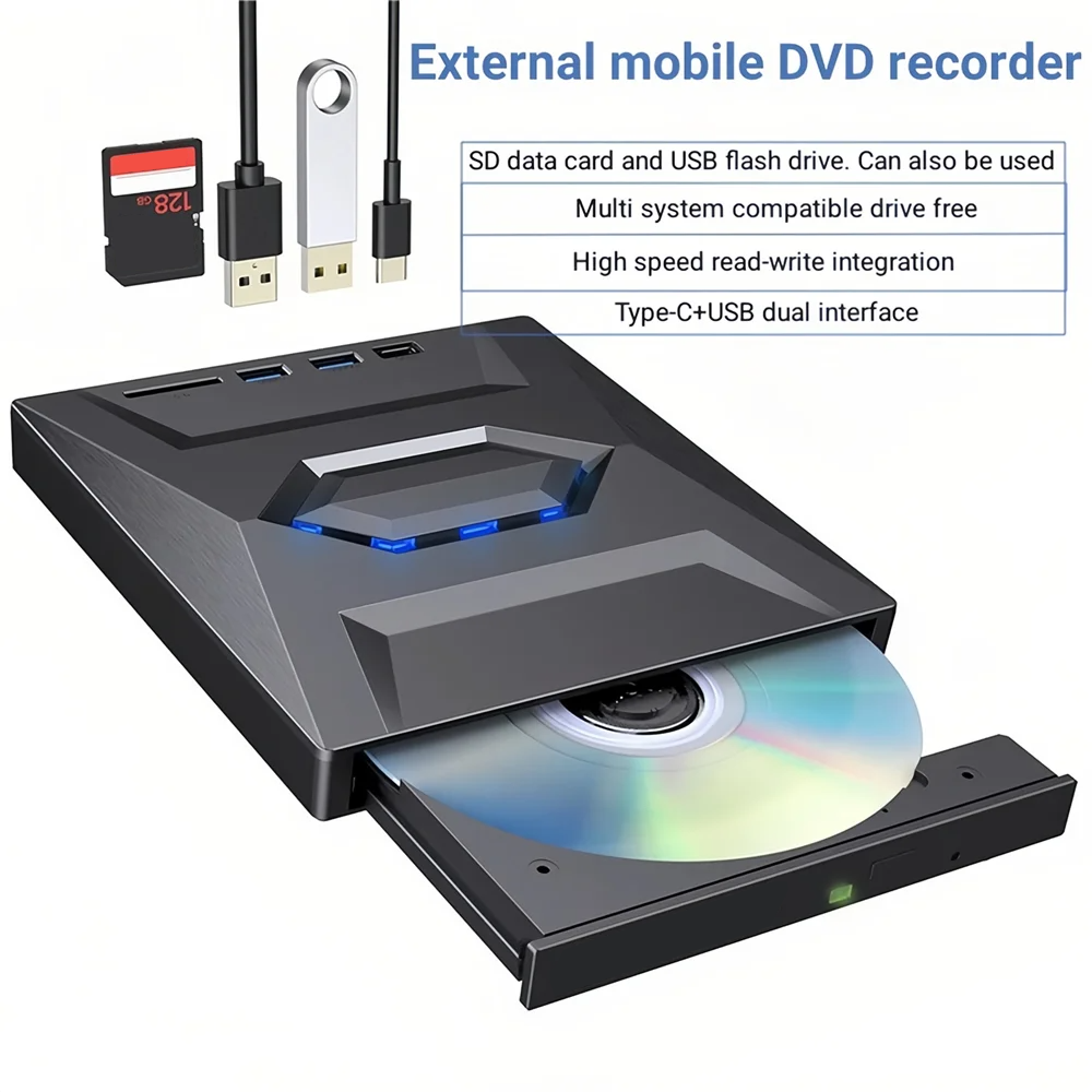 USB 3.0 External CD DVD Burner and Reader for PC Laptop