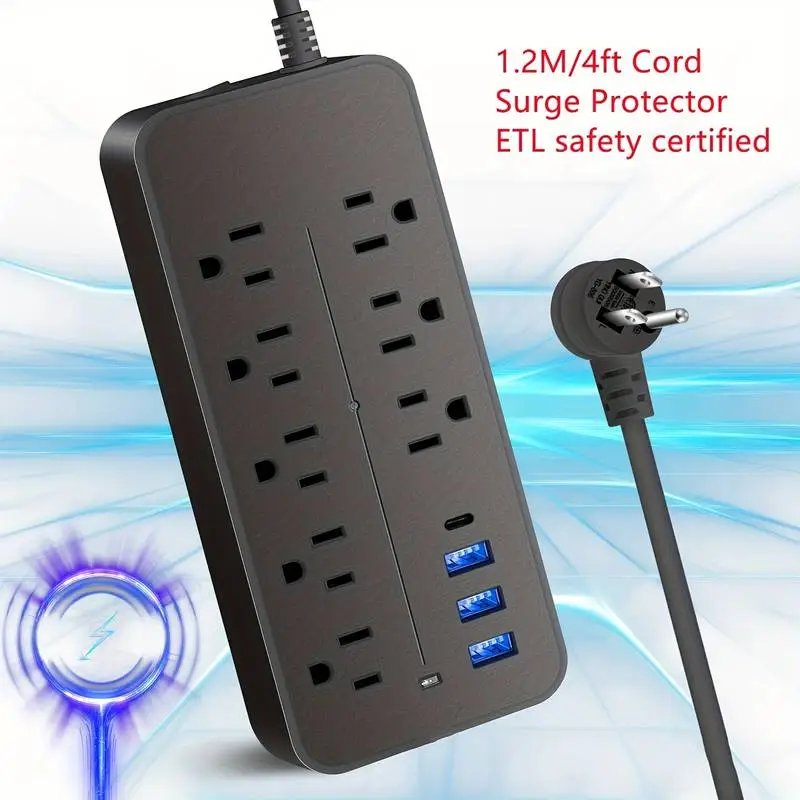 Ultimate Charge Power Strip - 8 AC & 4 USB Ports