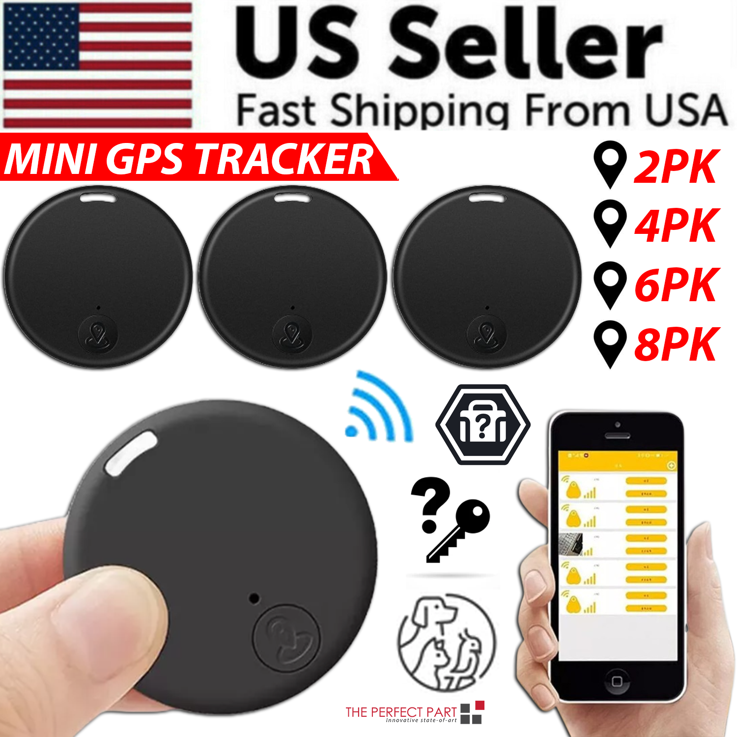 Compact Bluetooth GPS Tracker for Pets & Kids